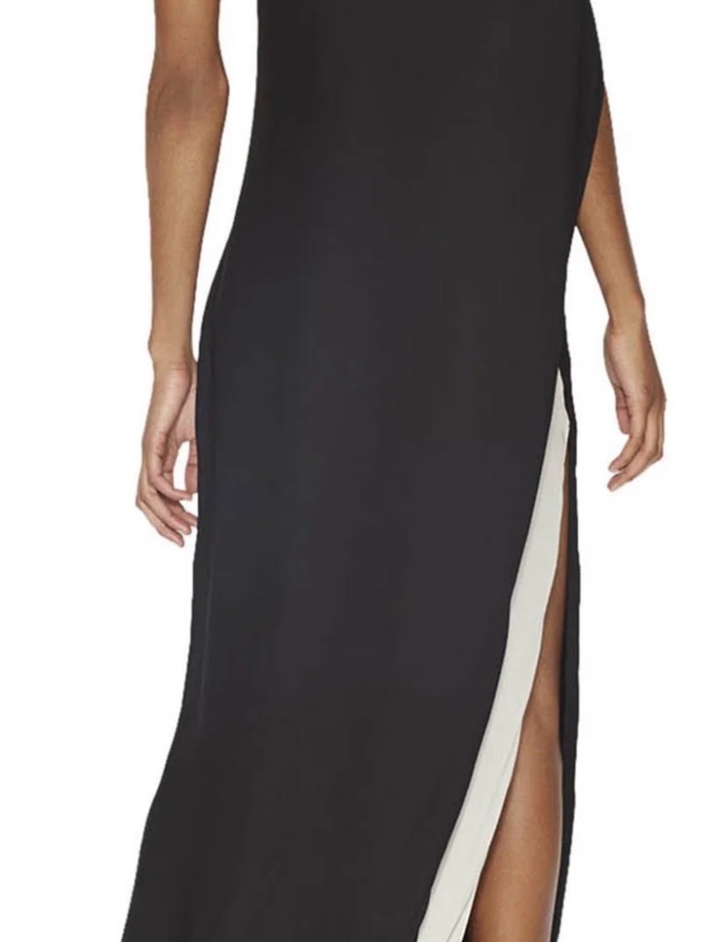 Halston Heritage One-Shoulder Black Evening Gown - Picture 3 of 6